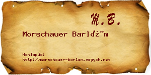 Morschauer Barlám névjegykártya